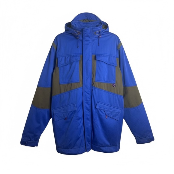 Urban Outfitters Mens‎ Windbreaker Jacket Hood Size Large Blue - Picture 2 of 11